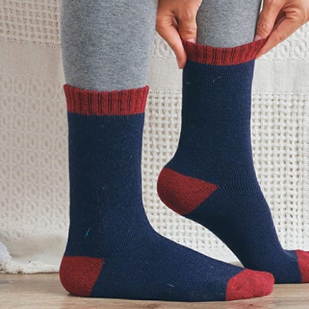 Color Patch Merino Wool Blend Socks - Picture 3 of 6